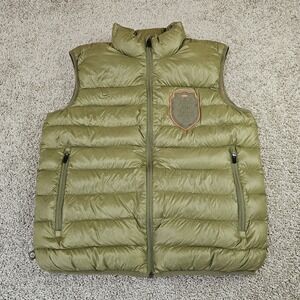 Nike Lebron Witness No 6 Mens L Puffer Vest 700 Down Olive Green Full Zip
